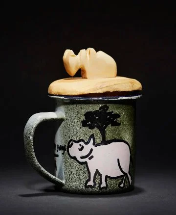 Artisanal ceramic mug, locally crafted